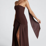 Robe Femme Longue Bustier Fendue Élégante