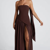 Robe Femme Longue Bustier Fendue Élégante