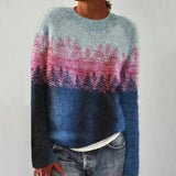 Pull femme en maille Fair Isle col bateau