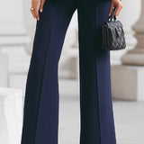 Tailleur femme deux pièces blazer et pantalon évasé
