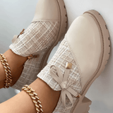 Bottines Tweed à Lacets Style Chic