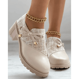 Bottines Tweed à Lacets Style Chic