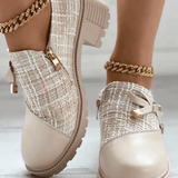 Bottines Tweed à Lacets Style Chic
