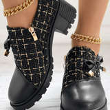 Bottines Tweed à Lacets Style Chic