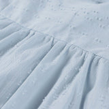Robe Courte Coton Texturé Col V Confort Léger