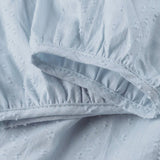 Robe Courte Coton Texturé Col V Confort Léger