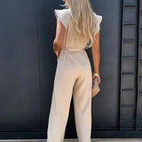 Combinaison Femme Élégante Volants – Combinaison Pantalon Large