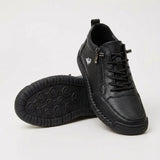Baskets femme à lacets et zip latéral