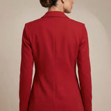Blazer femme ajusté à col tailleur boutonné