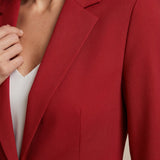 Blazer femme ajusté à col tailleur boutonné