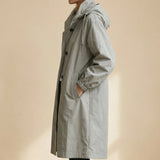 Trench-coat long femme ceinturé à col tailleur