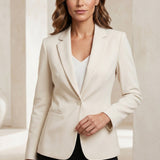 Blazer femme ajusté à col tailleur boutonné