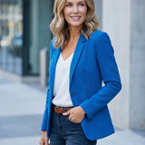 Blazer femme ajusté à col tailleur boutonné