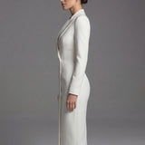 Robe blazer mi-longue boutonnée pour femme