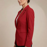 Blazer femme ajusté à col tailleur boutonné