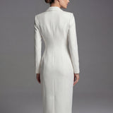 Robe blazer mi-longue boutonnée pour femme