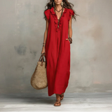 Robe Longue En Lin Gris Femme