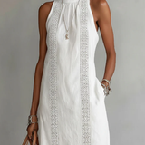 Robe Mi-Longue Blanche Femme