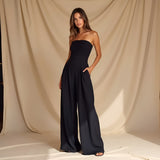 Combinaison Bustier Large à Jambes Fluides