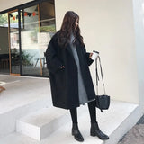 Manteau Femme Oversize Laine Élégant Mi Long