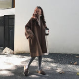 Manteau Femme Oversize Laine Élégant Mi Long
