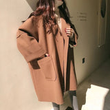 Manteau Femme Oversize Laine Élégant Mi Long