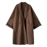 Manteau Femme Oversize Laine Élégant Mi Long
