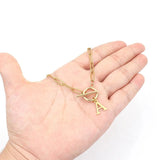 Collier maille trombone avec pendentif initiale