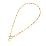 Collier maille trombone avec pendentif initiale