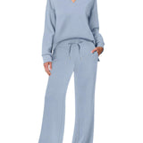 Ensemble Maille Fluide Col V Confort Élégant