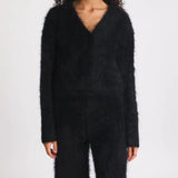 Pull Femme Oversize Col V Doux Élégant