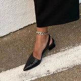 Escarpins Slingback Talon Bas Bout Pointu Élégance Moderne
