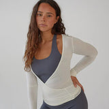 Top Cache Cœur Sport Chic Ajusté Manches Longues