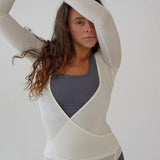 Top Cache Cœur Sport Chic Ajusté Manches Longues