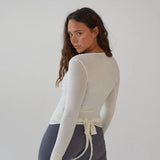 Top Cache Cœur Sport Chic Ajusté Manches Longues