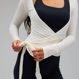 Top Cache Cœur Sport Chic Ajusté Manches Longues