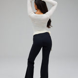 Top Cache Cœur Sport Chic Ajusté Manches Longues