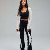 Top Cache Cœur Sport Chic Ajusté Manches Longues