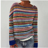 Pull femme en maille Fair Isle col bateau