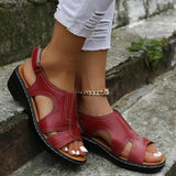 Sandales Compensées Découpées Style Casual