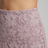 Jupe Dentelle Élégante Midi Taille Haute Style Raffiné