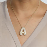 Collier à Initiale Bubble en Acier Inoxydable