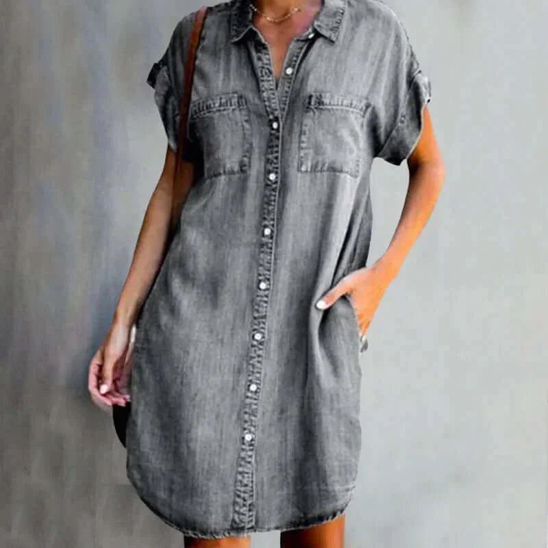 Robe Chemise Courte en Denim