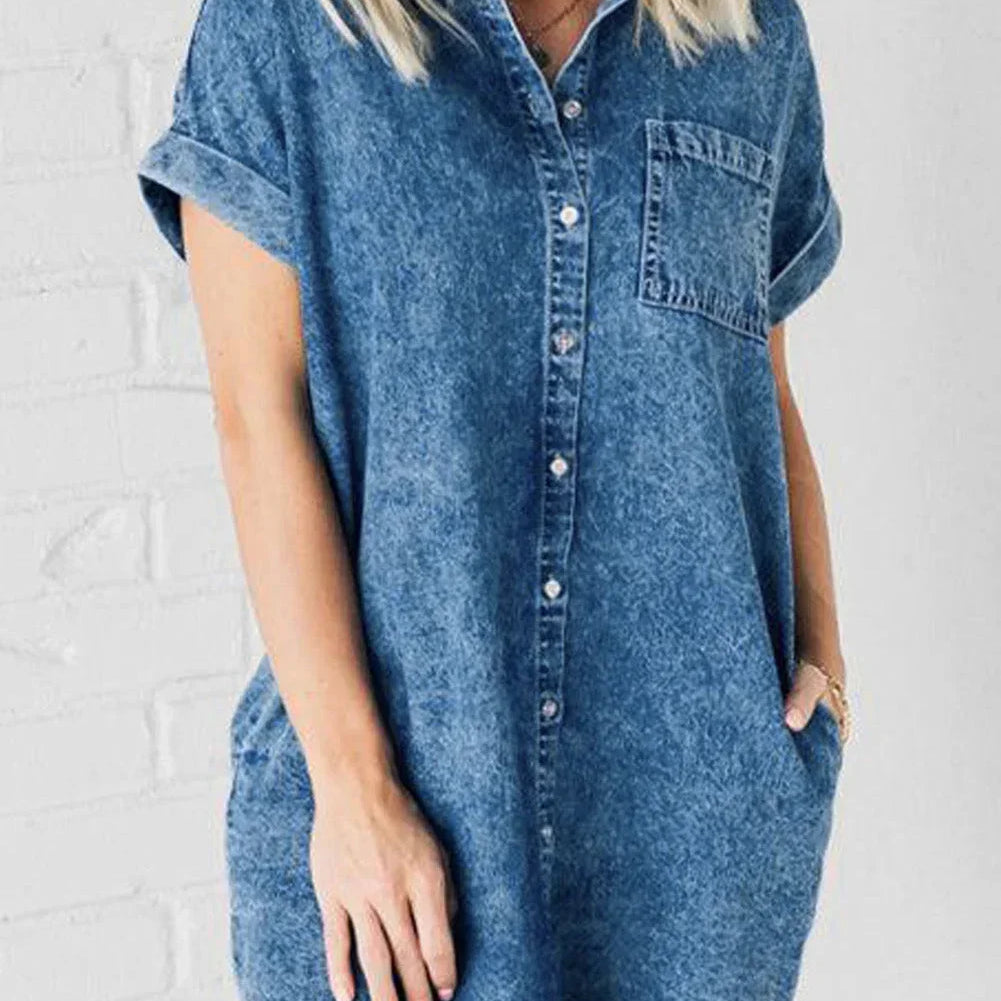 Robe Chemise Courte en Denim