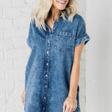 Robe Chemise Courte en Denim