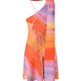 Robe Courte Asymétrique Imprimé Sunset