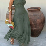Robe Longue Asymétrique Drapée