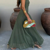 Robe Longue Asymétrique Drapée