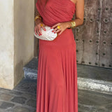 Robe Longue Asymétrique Drapée