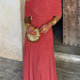 Robe Longue Asymétrique Drapée